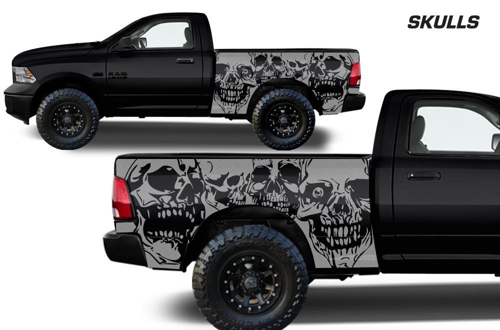 Custom Quad Skulls Body Graphics Decal Kit - Click Image to Close